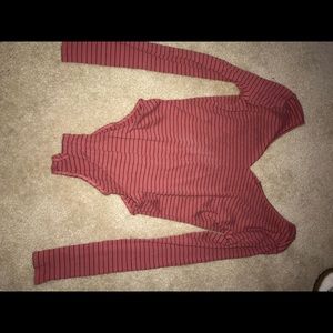 pink bodysuit with black stripes